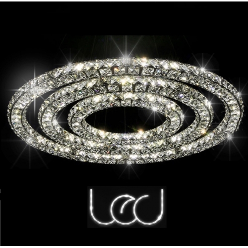 Żyrandol kryształowy RING 80x60x40cm 3 boki w kryształach K029